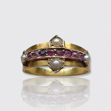 Load image into Gallery viewer, Victorian Ruby &amp; Pearl Ring