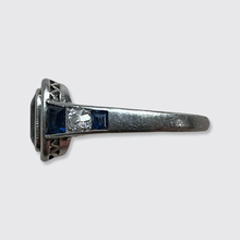 Load image into Gallery viewer, Art Deco Platinum, Sapphire &amp; Diamond Target Ring