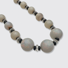 Load image into Gallery viewer, 1920s Opal &amp; Onyx Bead Necklace