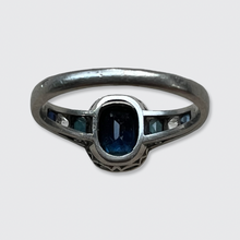 Load image into Gallery viewer, Art Deco Platinum, Sapphire &amp; Diamond Target Ring