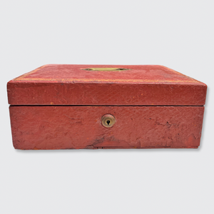 Red Jewellery Box, engraved 'Jan 17th 1888'