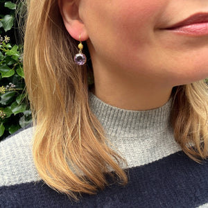 Victorian Circular Amethyst Drop Earrings