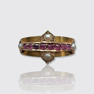 Victorian Ruby & Pearl Ring