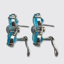 Load image into Gallery viewer, Topaz &amp; Diamond Flower Earrings, Loris Abate