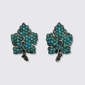 Victorian Turquoise Ivy Leaf Set