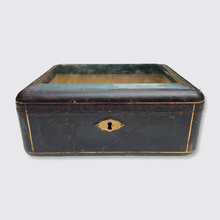 Load image into Gallery viewer, Leather &amp; Tuffed Silk Glass Display Box