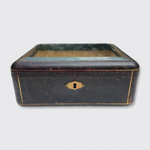 Leather & Tuffed Silk Glass Display Box