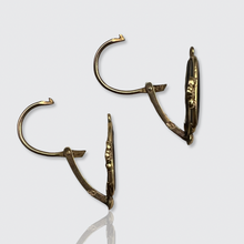 Load image into Gallery viewer, 19th Century Gold &amp; Onyx Earrings, Vatican Workshop