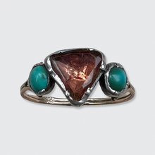 Load image into Gallery viewer, Georgian Foiled Topaz &amp; Turquoise Ring