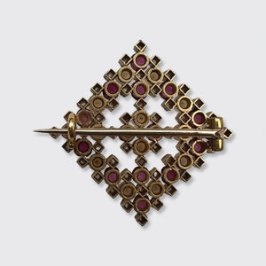 Belle Epoque Ruby, Diamond & Pearl Brooch