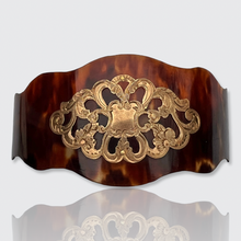 Load image into Gallery viewer, Victorian Tortoise &amp; Gold Cuff Bracelet