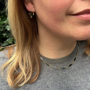 19th Century Gold & Onyx Earrings, Vatican Workshop