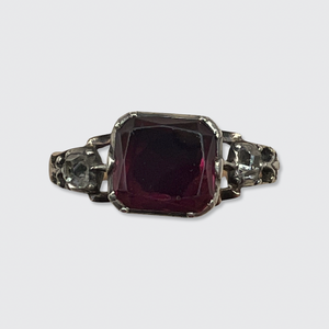 Georgian Garnet & Diamond Ring