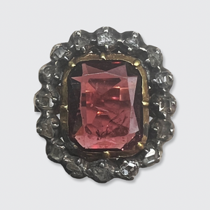 Garnet & Diamond Cluster Ring