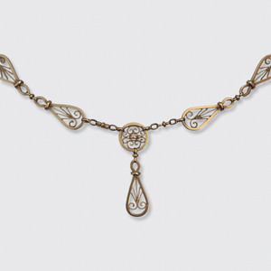 French Filigree Lavalier Necklace