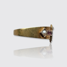 Load image into Gallery viewer, Victorian Ruby &amp; Pearl Ring