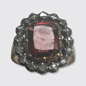 Garnet & Diamond Cluster Ring