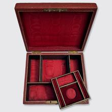 Load image into Gallery viewer, Red Jewellery Box, engraved &#39;Jan 17th 1888&#39;