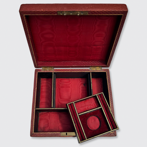 Red Jewellery Box, engraved 'Jan 17th 1888'