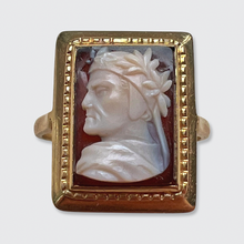 Load image into Gallery viewer, Hardstone Dante Alighieri Cameo Ring