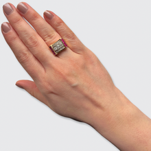 Load image into Gallery viewer, Retro Ruby &amp; Diamond Tank Ring