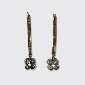 Belle Epoque Diamond Clover Drop Earrings