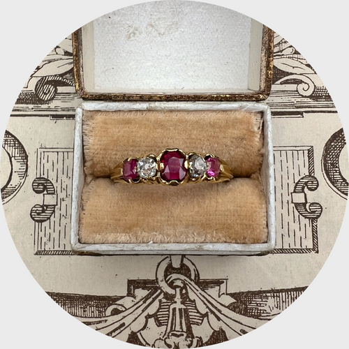 Ruby & Diamond Five-Stone Ring