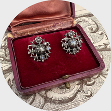 Load image into Gallery viewer, Silver Rose-Cut Diamond Earrings