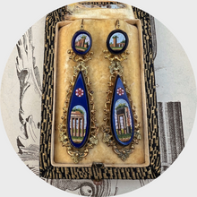 Load image into Gallery viewer, Victorian Grand Tour Micro Mosaic Earrings