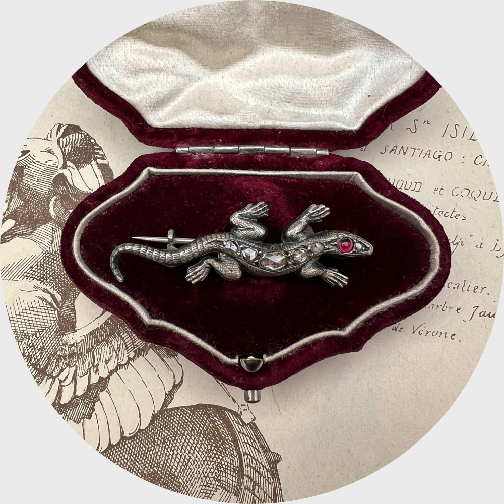 Victorian Silver Lizard Brooch