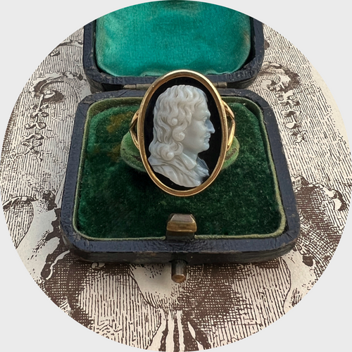 Georgian Nicolas Poussin Hardstone Cameo Ring