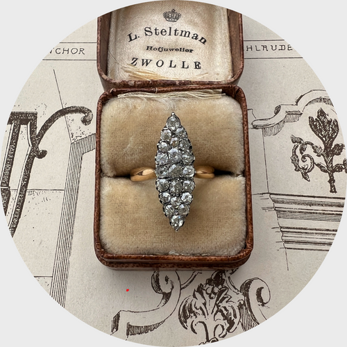 Victorian Rose-Cut Diamond Marquise Ring