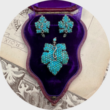 Load image into Gallery viewer, Victorian Turquoise Ivy Leaf Set