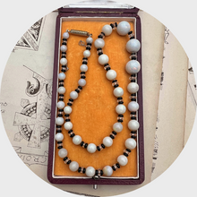 Load image into Gallery viewer, 1920s Opal &amp; Onyx Bead Necklace