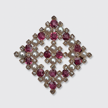 Load image into Gallery viewer, Belle Epoque Ruby, Diamond &amp; Pearl Brooch