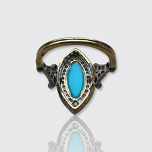 Load image into Gallery viewer, Belle Epoque Turquoise &amp; Diamond Marquise Ring