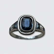 Load image into Gallery viewer, Art Deco Platinum, Sapphire &amp; Diamond Target Ring