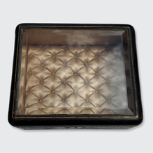 Load image into Gallery viewer, Leather &amp; Tuffed Silk Glass Display Box