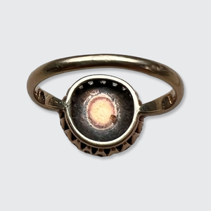 Victorian Cabochon Garnet & Diamond Ring