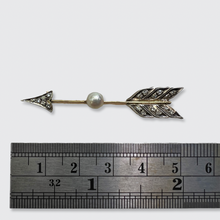 Load image into Gallery viewer, Victorian Pearl &amp; Diamond Arrow Brooch