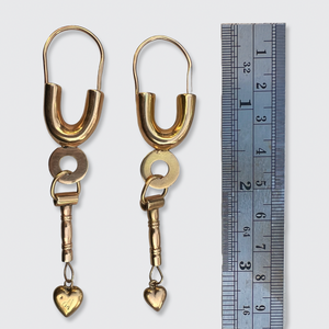 Antique Italian 'Gangane e Lucchetti' Earrings, Ciociaria Region