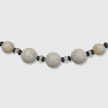 Load image into Gallery viewer, 1920s Opal &amp; Onyx Bead Necklace