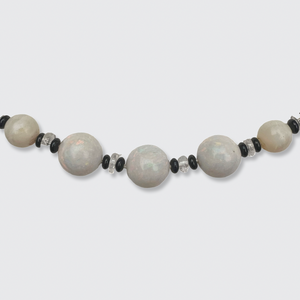 1920s Opal & Onyx Bead Necklace