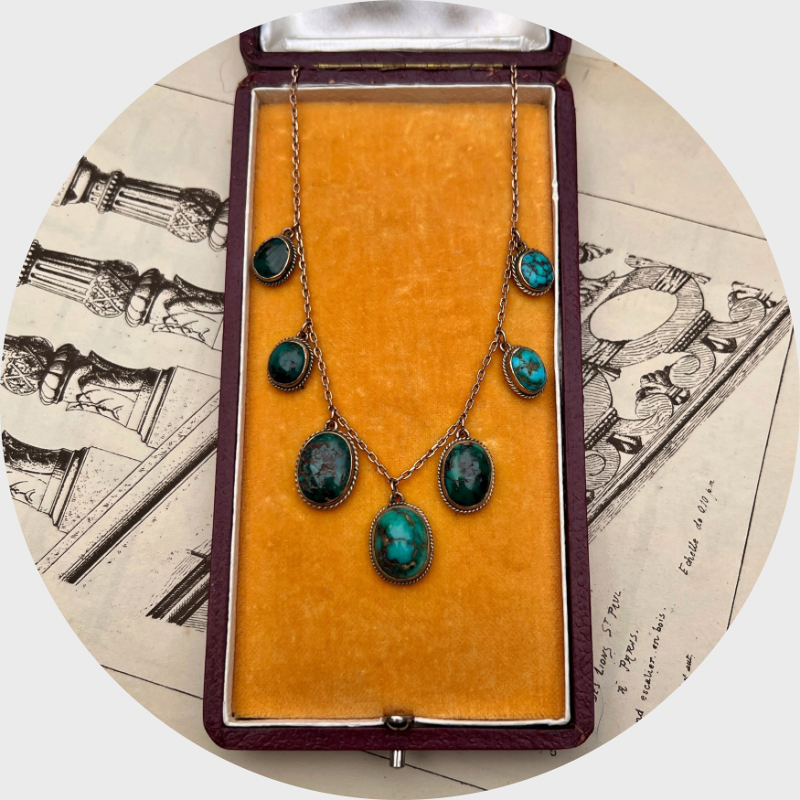 Late Victorian Turquoise Festoon Necklace