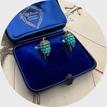 Load image into Gallery viewer, Victorian Turquoise Acorn Earrings with Screw Fittings