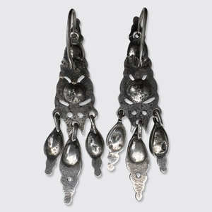 Georgian Foiled Quartz Girandole Earrings