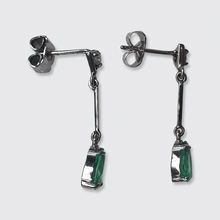 Load image into Gallery viewer, Emerald &amp; Diamond Drop Earrings