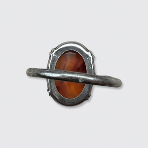 Silver & Agate Heart Intaglio Ring