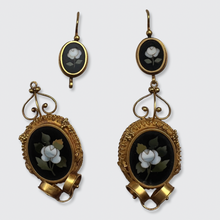 Load image into Gallery viewer, Pietra Dura Peony Rose &#39;Day to Night&#39; Earrings