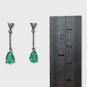 Emerald & Diamond Drop Earrings